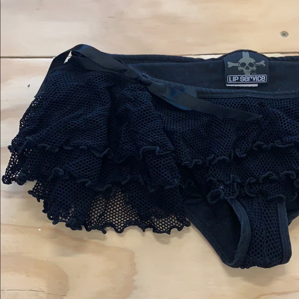 Fishnet bikini skirt bottom from lip service